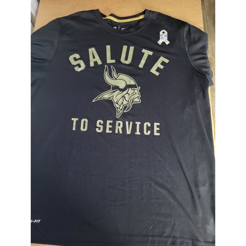 Nike Salute to Service Men's XL Minnesota Vikings Short Sleeve Shirt Black NFL - Picture 1 of 8